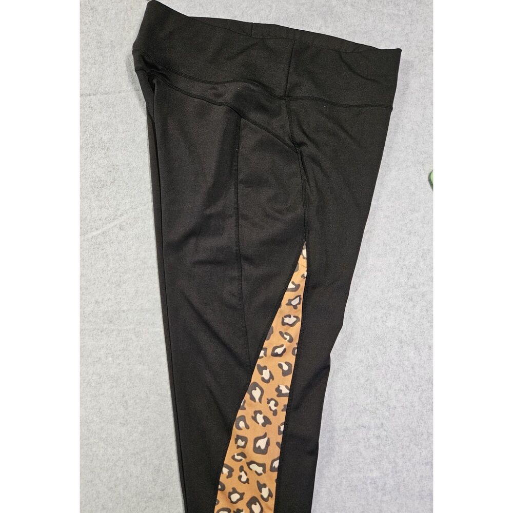 POP FIT leggings black leopard print womens 2xl